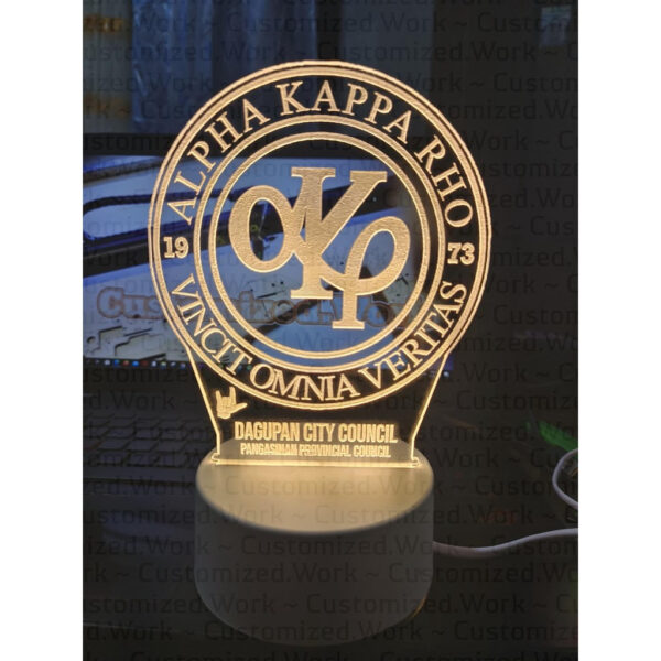 SKEPTRON DESK LAMP - ALPHA KAPPA RHO - PERSONALIZED WITH NAME & CLUB - ENGRAVED - Image 9