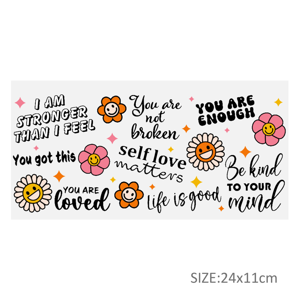 Best Dad Mom Mental Health Positive Affirmation Nurse UV DTF Sticker For 16oz Cups Wrap Transfer Sticker - Image 7