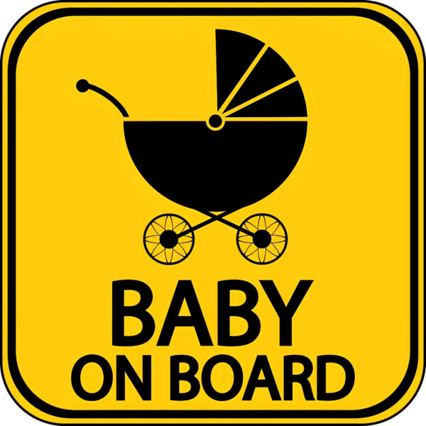 Child/ Baby In Car High Quality UV DTF Sticker - Image 3