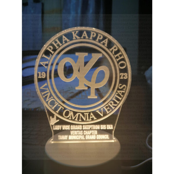 SKEPTRON DESK LAMP - ALPHA KAPPA RHO - PERSONALIZED WITH NAME & CLUB - ENGRAVED - Image 8