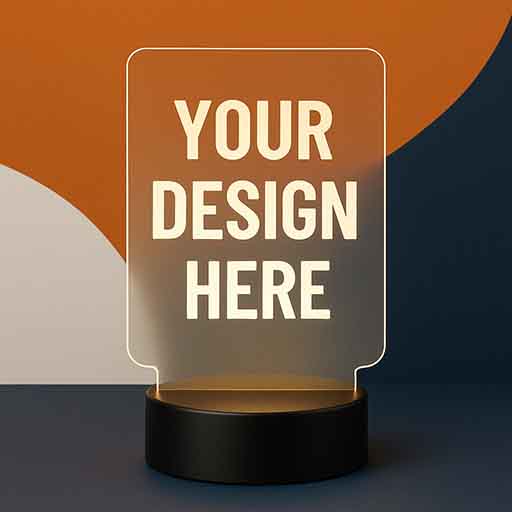 CUSTOMIZED MODERN LED LIGHTED TROPHY, TOKEN, PLAQUE & LAMPARA of Logo /Photo Engrave with your name