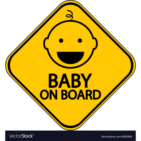 Child/ Baby In Car High Quality UV DTF Sticker - Image 2
