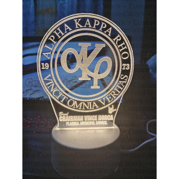 SKEPTRON DESK LAMP - ALPHA KAPPA RHO - PERSONALIZED WITH NAME & CLUB - ENGRAVED - Image 7