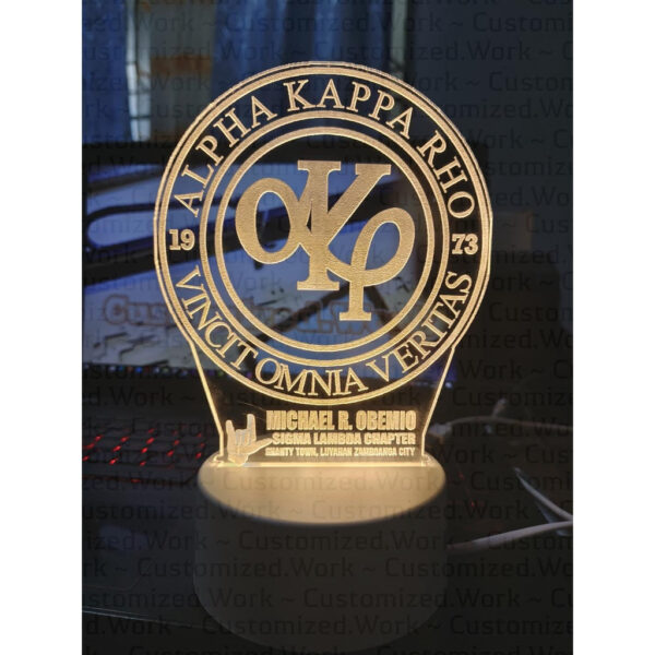 SKEPTRON DESK LAMP - ALPHA KAPPA RHO - PERSONALIZED WITH NAME & CLUB - ENGRAVED - Image 6