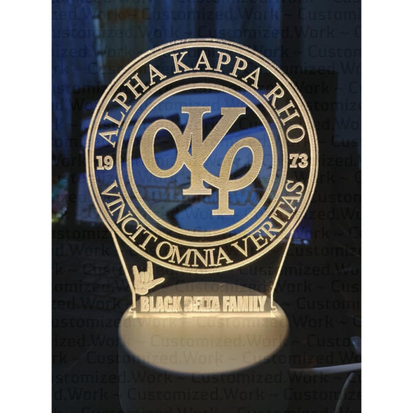 SKEPTRON DESK LAMP - ALPHA KAPPA RHO - PERSONALIZED WITH NAME & CLUB - ENGRAVED - Image 5
