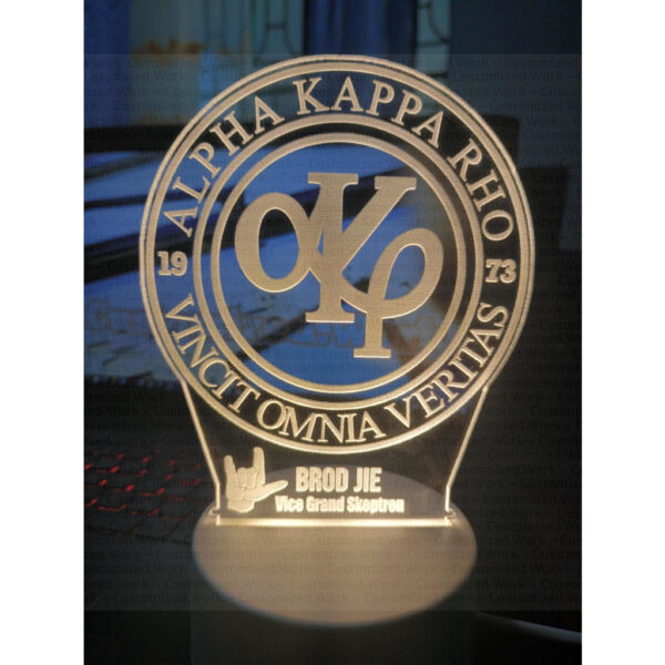 SKEPTRON DESK LAMP - ALPHA KAPPA RHO - PERSONALIZED WITH NAME & CLUB - ENGRAVED - Image 4
