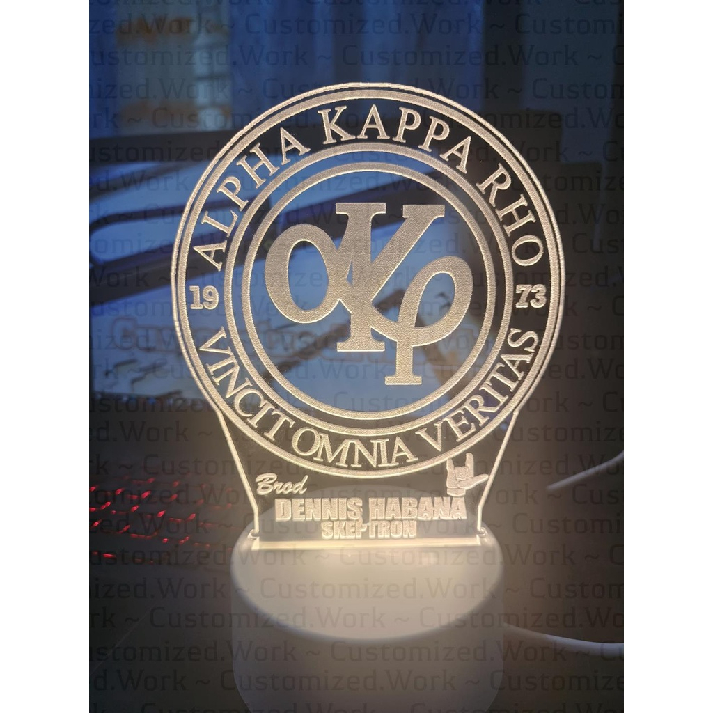 SKEPTRON DESK LAMP - ALPHA KAPPA RHO - PERSONALIZED WITH NAME & CLUB - ENGRAVED - Image 2