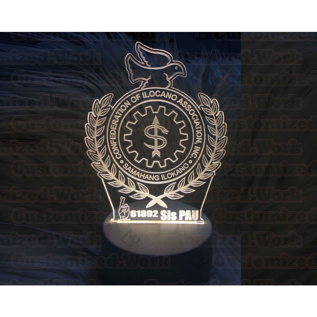 CUSTOMIZED MODERN LED LIGHTED TROPHY, TOKEN, PLAQUE & LAMPARA of Logo /Photo Engrave with your name - Image 10