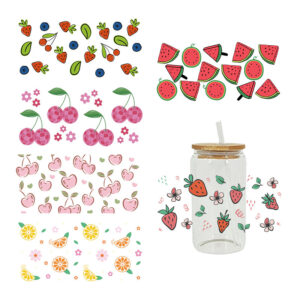 UV DTF Transfer Sticker Fruit For The 16oz Glasses Wraps Cup Can DIY Waterproof