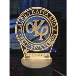 SKEPTRON DESK LAMP - ALPHA KAPPA RHO - PERSONALIZED WITH NAME & CLUB - ENGRAVED