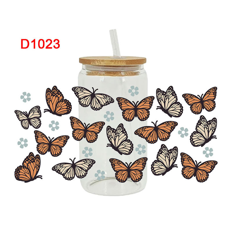 UV DTF Transfer Sticker Butterfly Theme For The 16oz Libbey Glasses Wraps Cup Can DIY Easy To Use - Image 13
