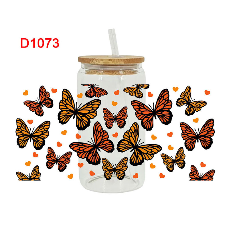 UV DTF Transfer Sticker Butterfly Theme For The 16oz Libbey Glasses Wraps Cup Can DIY Easy To Use - Image 12