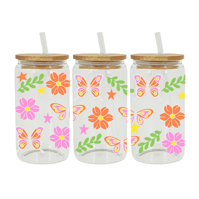 UV DTF Transfer Sticker Butterfly Theme For The 16oz Libbey Glasses Wraps Cup Can DIY Easy To Use - Image 5