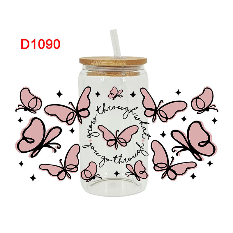 UV DTF Transfer Sticker Butterfly Theme For The 16oz Libbey Glasses Wraps Cup Can DIY Easy To Use - Image 11