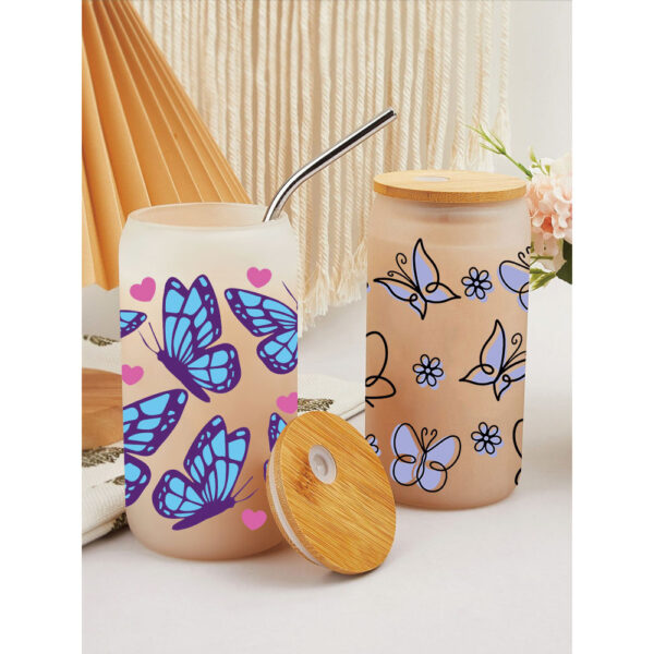UV DTF Transfer Sticker Butterfly Theme For The 16oz Libbey Glasses Wraps Cup Can DIY Easy To Use - Image 2