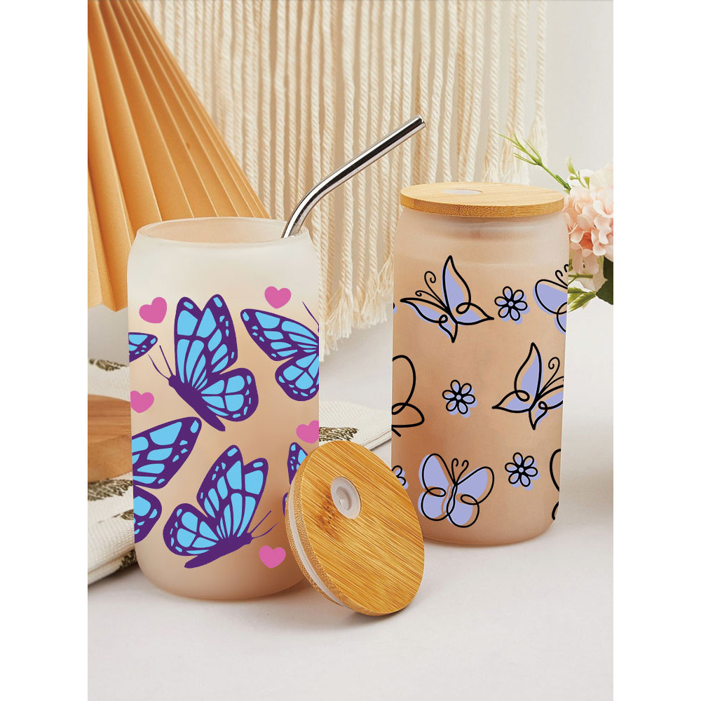 UV DTF Transfer Sticker Butterfly Theme For The 16oz Libbey Glasses Wraps Cup Can DIY Easy To Use - Image 2
