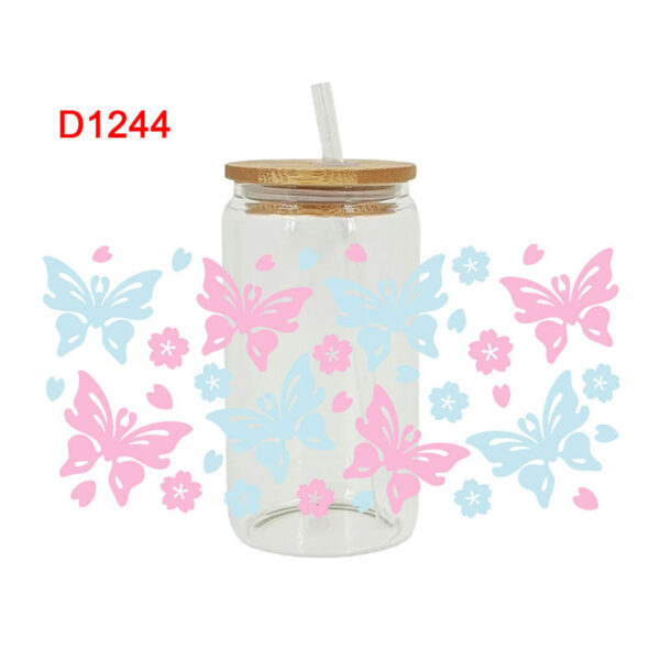 UV DTF Transfer Sticker Butterfly Theme For The 16oz Libbey Glasses Wraps Cup Can DIY Easy To Use - Image 8