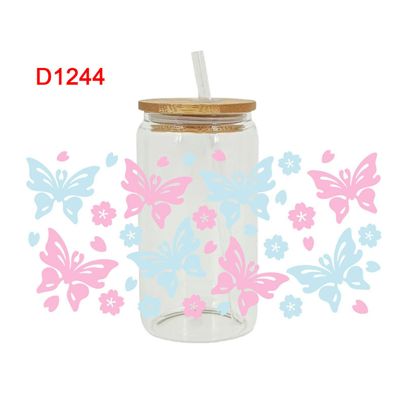 UV DTF Transfer Sticker Butterfly Theme For The 16oz Libbey Glasses Wraps Cup Can DIY Easy To Use - Image 8