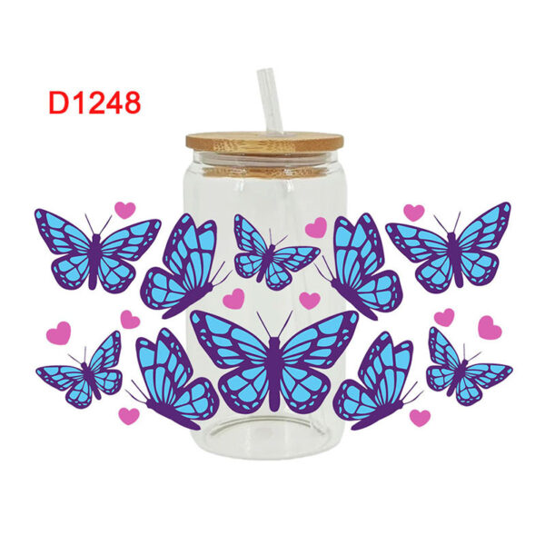 UV DTF Transfer Sticker Butterfly Theme For The 16oz Libbey Glasses Wraps Cup Can DIY Easy To Use - Image 7