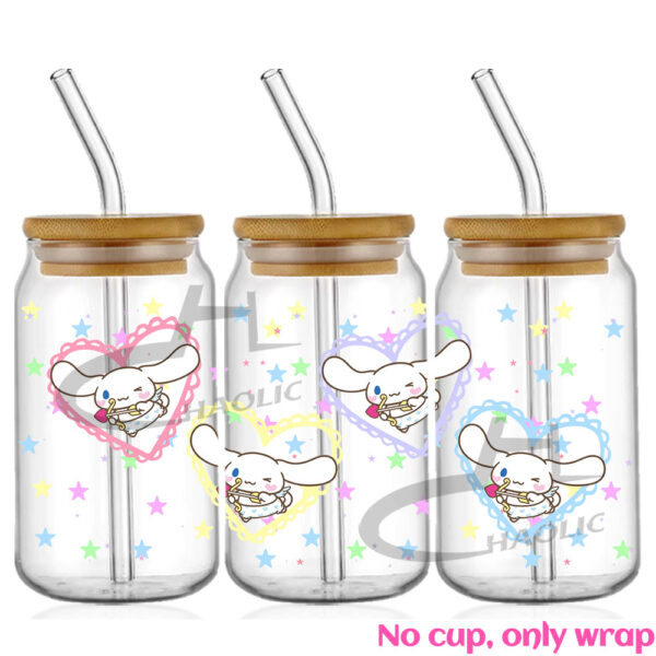 Sanrio UV DTF 16oz Cup Wrap Glass Plastic Can Wraps Selfadhesive Sticker Ready to Ship Without Cup - Image 4