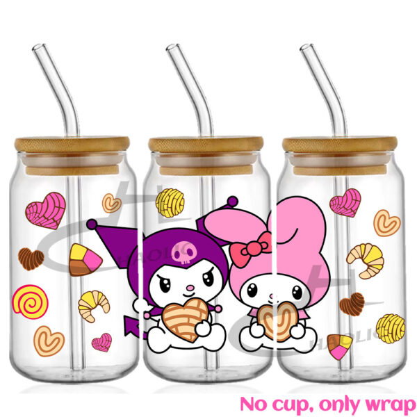 Sanrio UV DTF 16oz Cup Wrap Glass Plastic Can Wraps Selfadhesive Sticker Ready to Ship Without Cup - Image 5