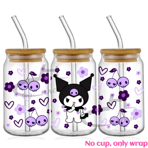 Sanrio UV DTF 16oz Cup Wrap Glass Plastic Can Wraps Selfadhesive Sticker Ready to Ship Without Cup - Image 6