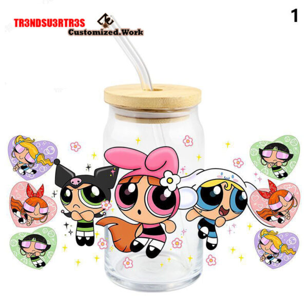 1pc Powerpuff Girls Buttercup Bubbles UV DTF Sticker For 16oz Cups Wrap Transfer Custom - Image 2