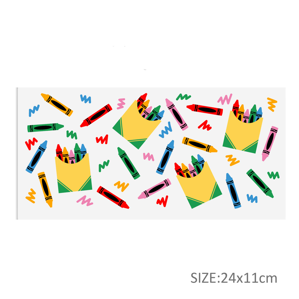 Back to School Apple UV DTF Sticker For 16oz Glass Cups Wrap Transfer Sticker Labels Logo - Image 10