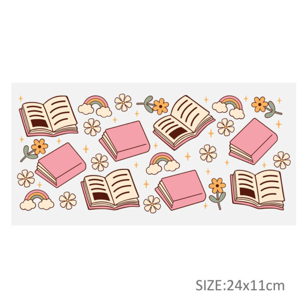 Back to School Apple UV DTF Sticker For 16oz Glass Cups Wrap Transfer Sticker Labels Logo - Image 23