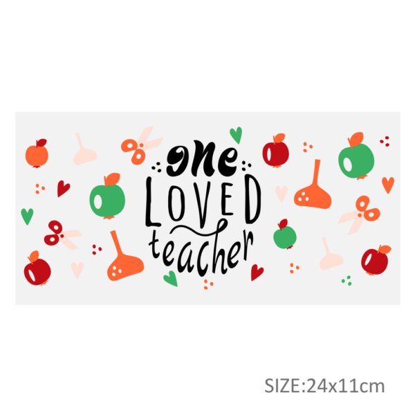 Back to School Apple UV DTF Sticker For 16oz Glass Cups Wrap Transfer Sticker Labels Logo - Image 24