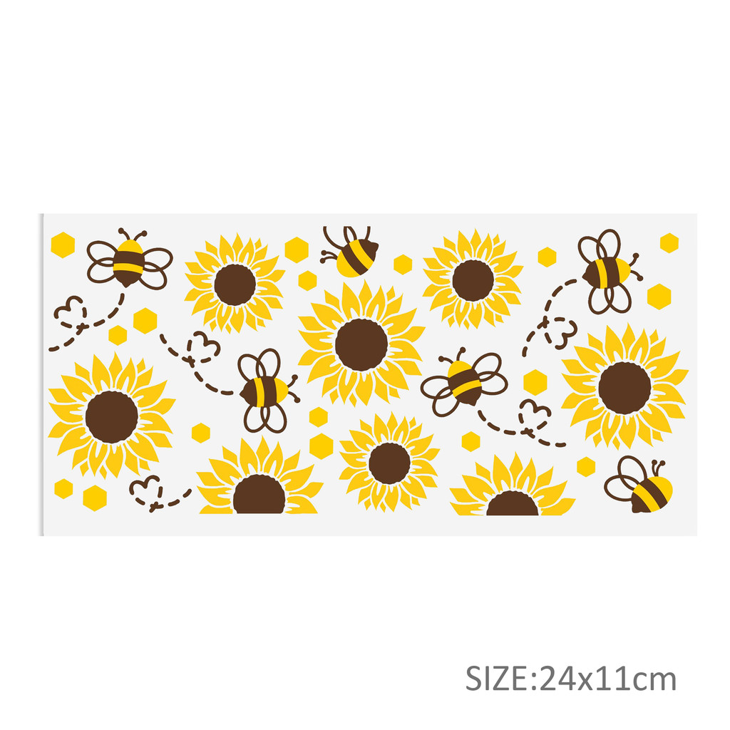16OZ UV DTF Glass Cup Can Wrap Transfers Stickers Animals And Plants For Glass Mug Logo Labels - Image 3