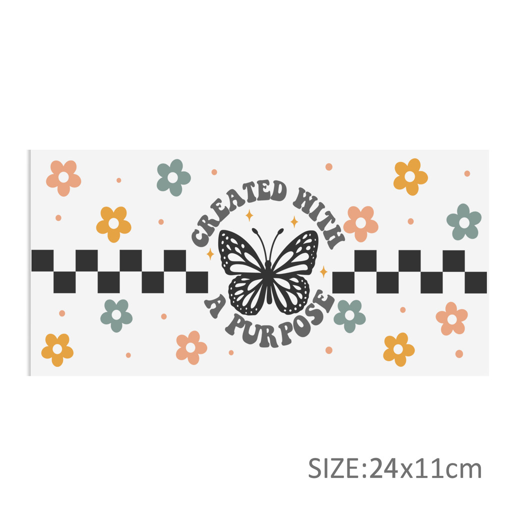 Butterfly UV DTF Sticker For 16oz Cups Wrap Transfer Sticker Labels DIY Logo - Image 2