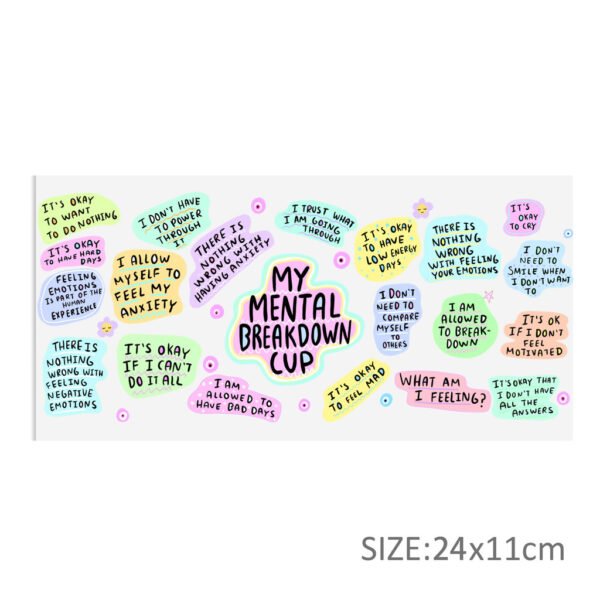 Affirmation Self Love Mental Health Positive UV DTF Sticker For 16oz Cups Wrap Transfer Sticker - Image 2