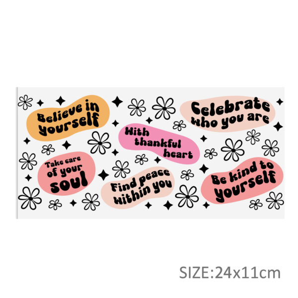 Affirmation Self Love Mental Health Positive UV DTF Sticker For 16oz Cups Wrap Transfer Sticker - Image 3