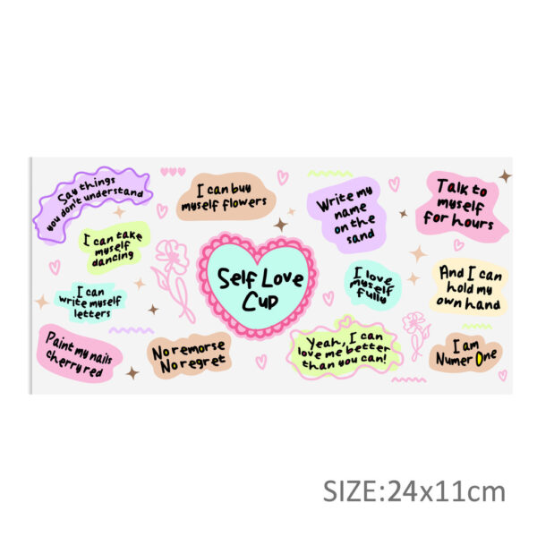 Affirmation Self Love Mental Health Positive UV DTF Sticker For 16oz Cups Wrap Transfer Sticker - Image 4