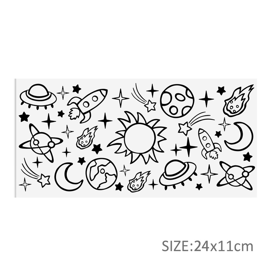Black White Series 16oz DTF Sticker Cups Cool UV Wrap Transfer Sticker Label DIY Logo - Image 4