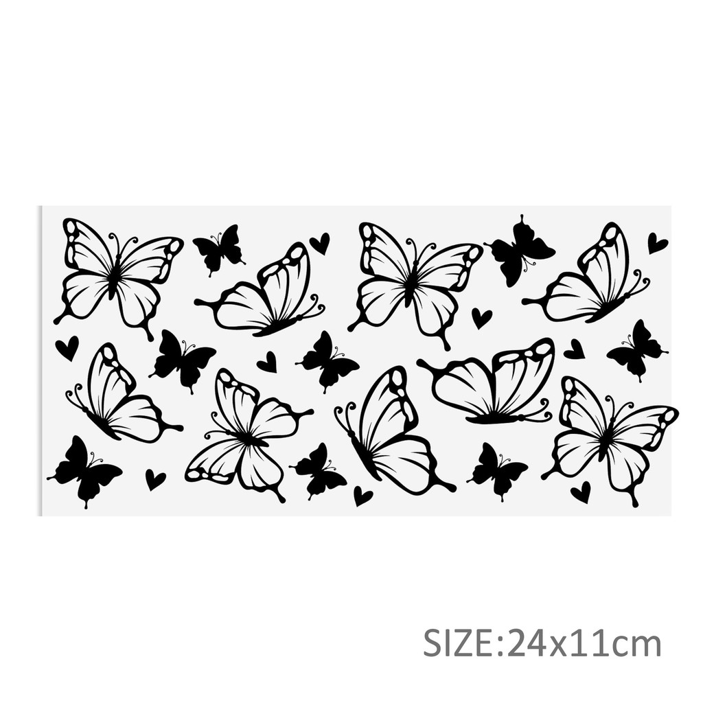 Black White Series 16oz DTF Sticker Cups Cool UV Wrap Transfer Sticker Label DIY Logo - Image 11