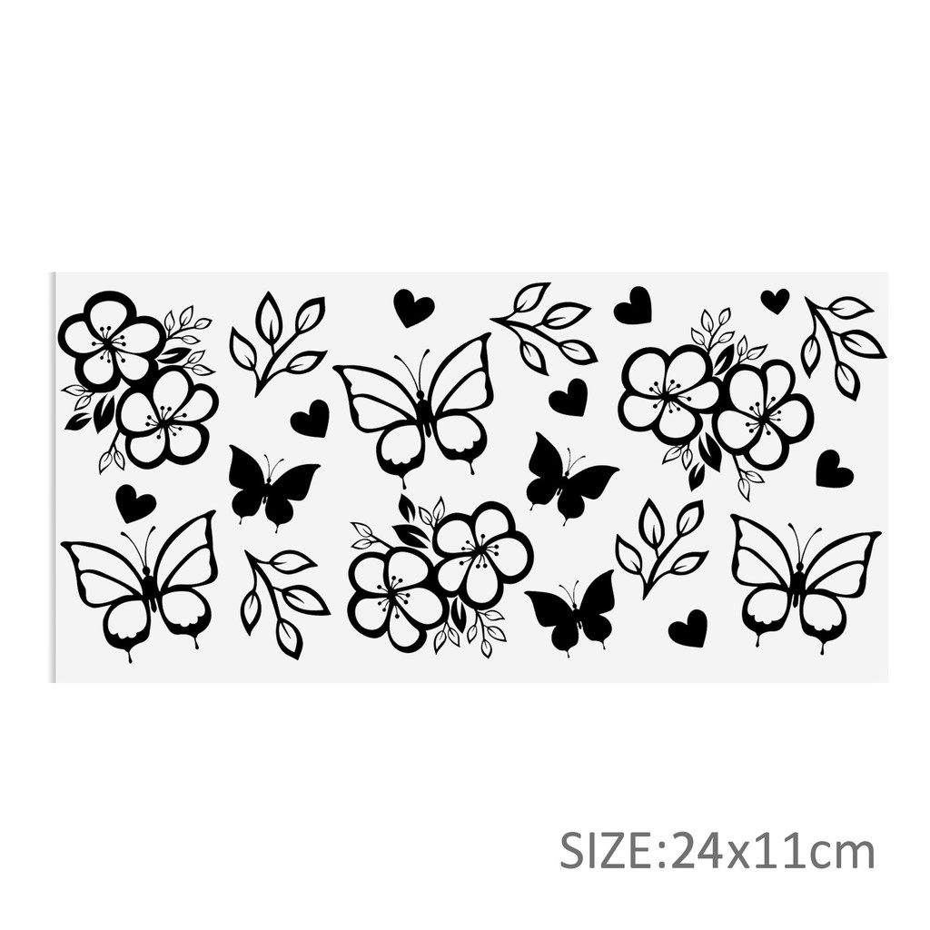 Black White Series 16oz DTF Sticker Cups Cool UV Wrap Transfer Sticker Label DIY Logo - Image 12
