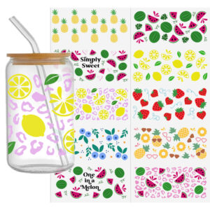 Fruit Series 16oz DTF Sticker Cup Cool UV Wrap Transfer Sticker Label Logo
