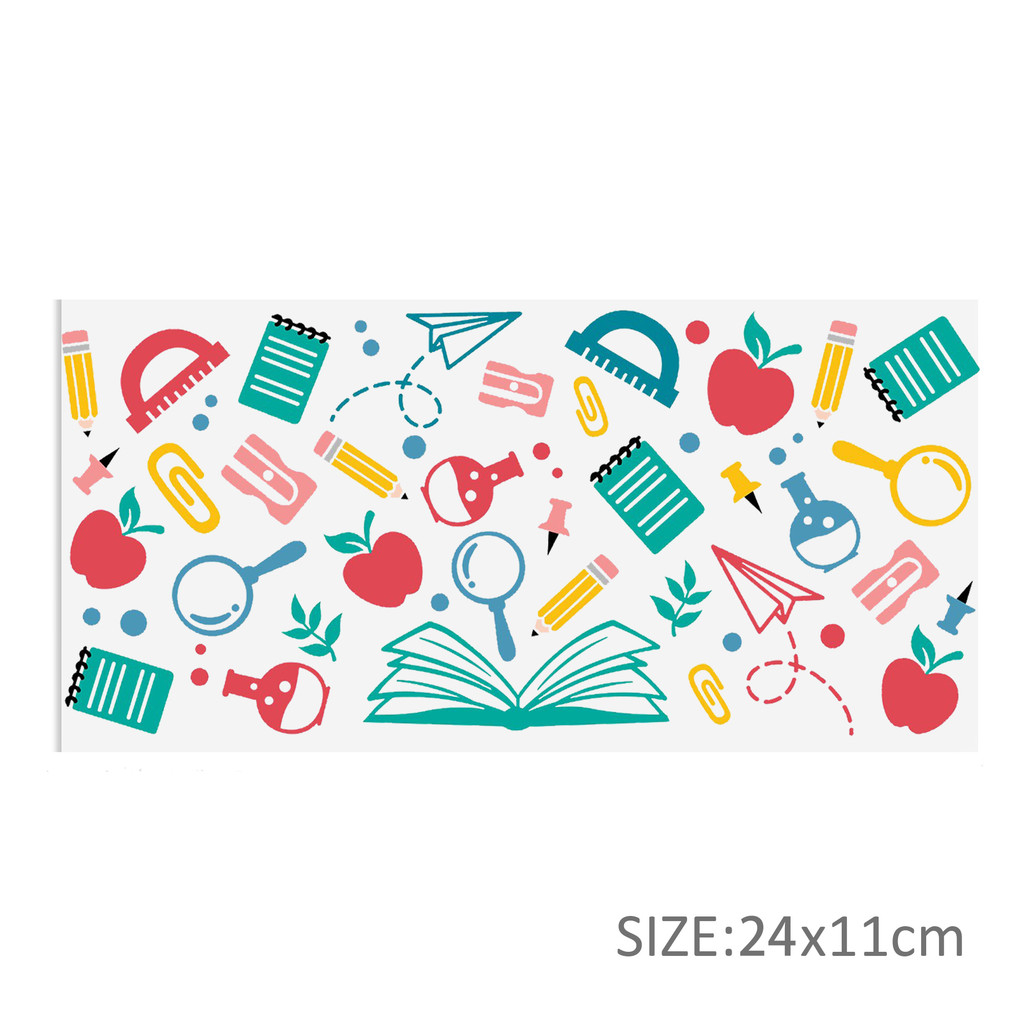 Back to School Apple UV DTF Sticker For 16oz Glass Cups Wrap Transfer Sticker Labels Logo - Image 33