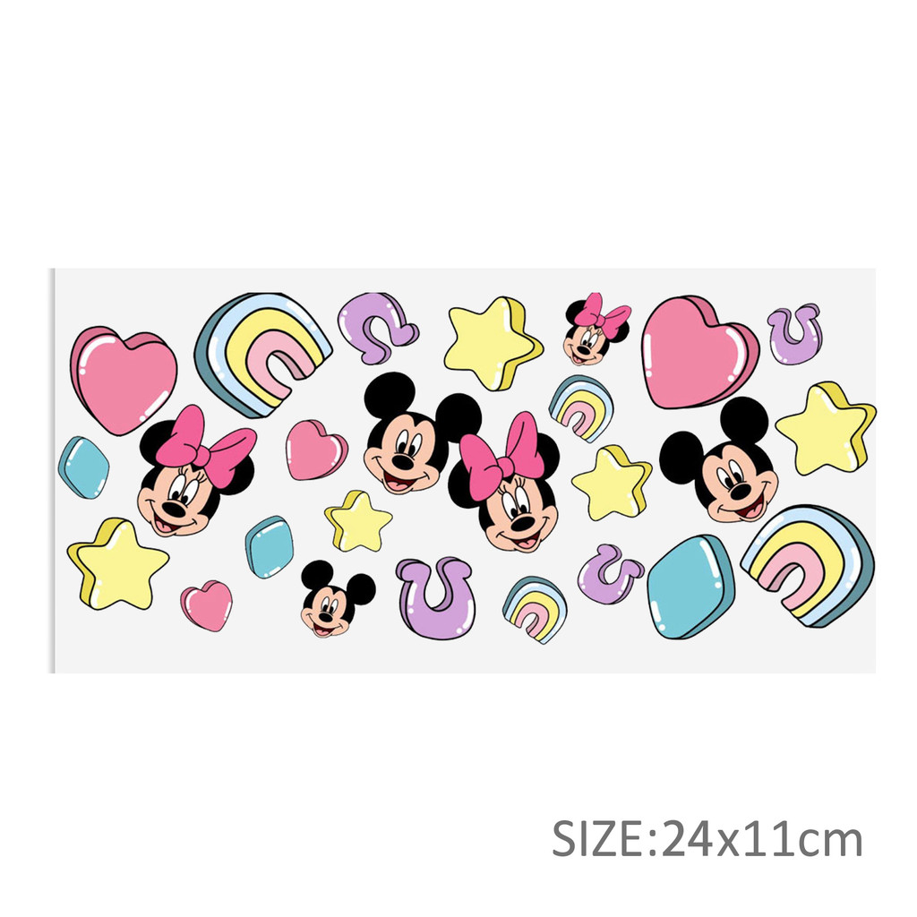 Disney Mickey 16oz DTF Sticker Cup Cool UV Wrap Transfer Sticker Label DIY Logo - Image 26