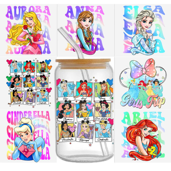 Disney Princess Villains DTF Sticker Cups Cool UV Wrap Transfer Sticker Labels