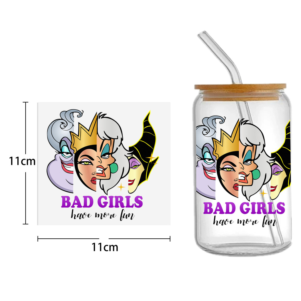 Disney Princess Villains DTF Sticker Cups Cool UV Wrap Transfer Sticker Labels - Image 18