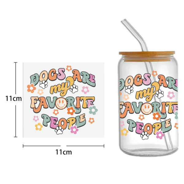 Rainbow 16oz Smile DTF Sticker Cups Cool UV Wrap Transfer Sticker Labels Logo - Image 6