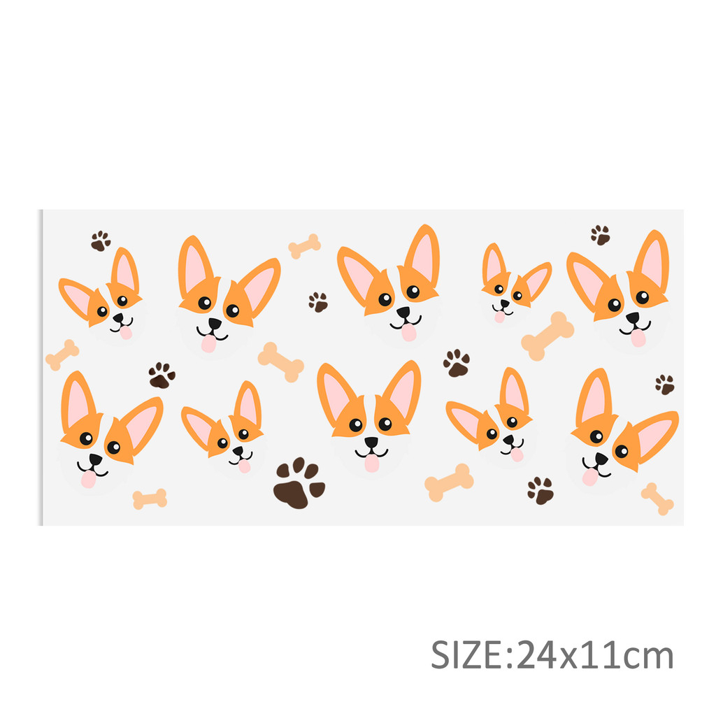 Footprint Puppy 16oz Tumbler Template DTF Sticker Cup Cool UV Wrap Transfer Sticker Label - Image 2