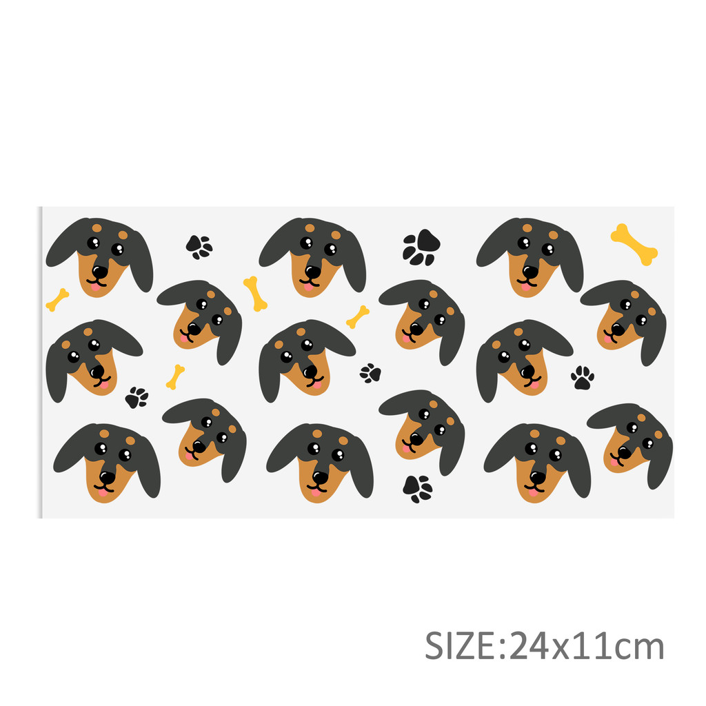 Footprint Puppy 16oz Tumbler Template DTF Sticker Cup Cool UV Wrap Transfer Sticker Label - Image 3