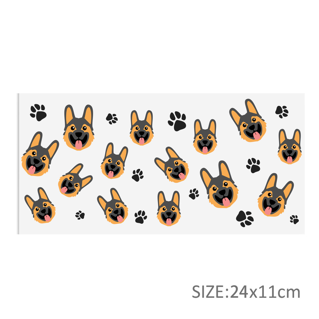 Footprint Puppy 16oz Tumbler Template DTF Sticker Cup Cool UV Wrap Transfer Sticker Label - Image 5