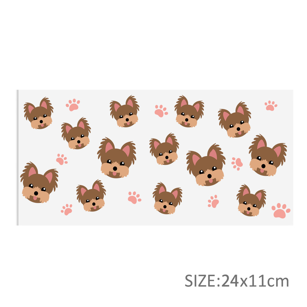 Footprint Puppy 16oz Tumbler Template DTF Sticker Cup Cool UV Wrap Transfer Sticker Label - Image 6