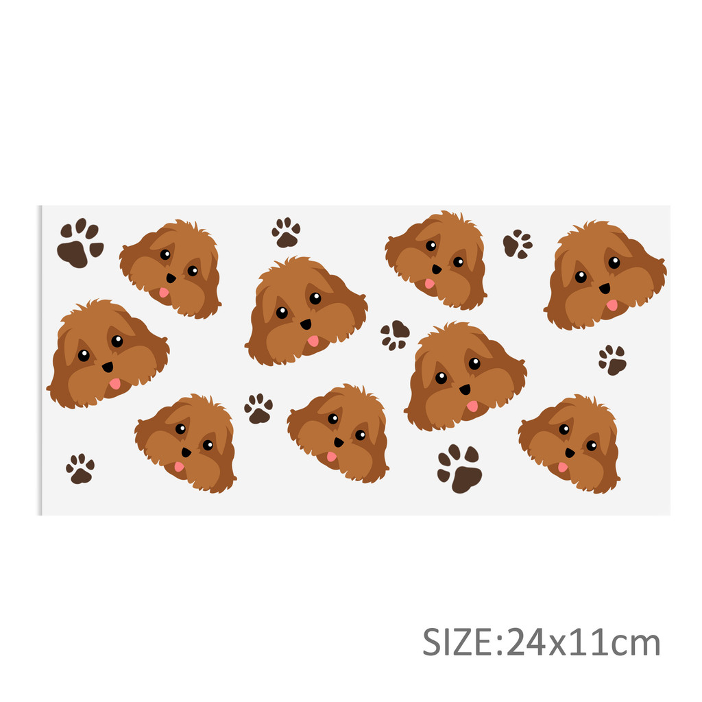 Footprint Puppy 16oz Tumbler Template DTF Sticker Cup Cool UV Wrap Transfer Sticker Label - Image 7