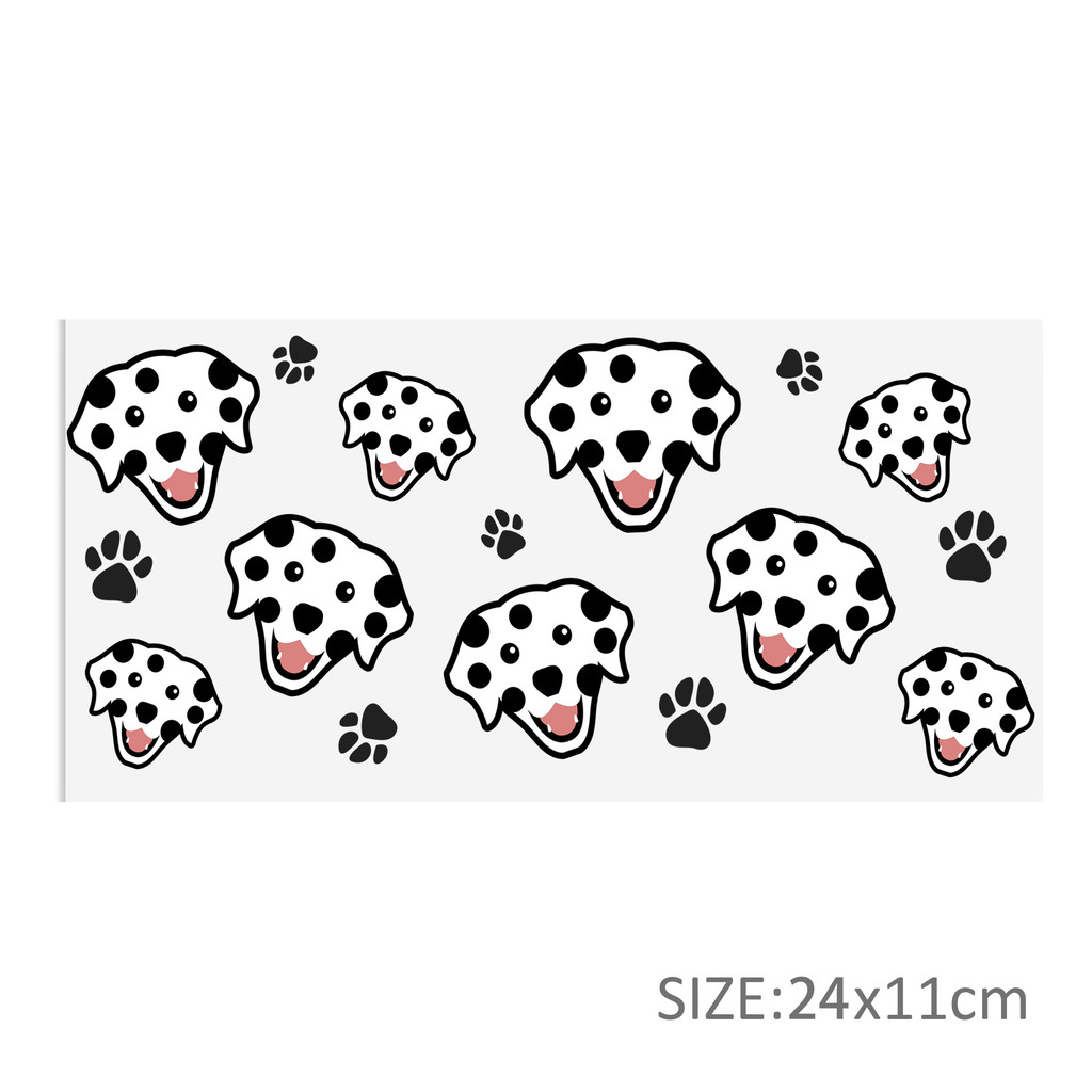 Footprint Puppy 16oz Tumbler Template DTF Sticker Cup Cool UV Wrap Transfer Sticker Label - Image 8